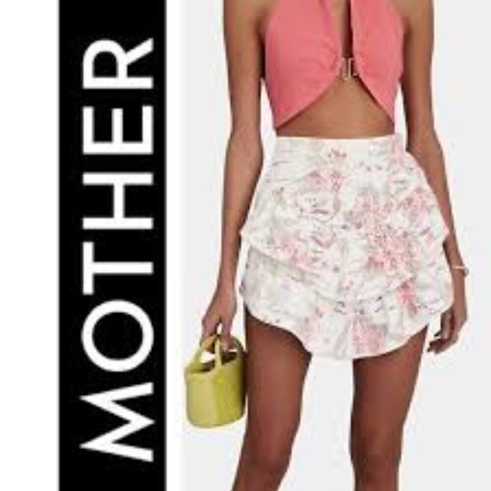 MOTHER The Ruffle Denim Mini Skirt Size 27
